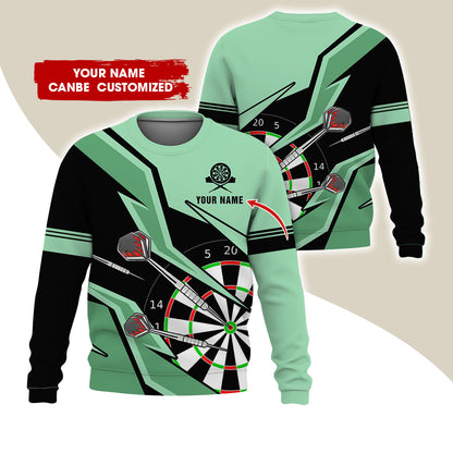 Customized Name Darts Sweatshirt, Personalized Dartboard Sweatshirt For Men & Women - Gift For Darts Lovers, Darts Players