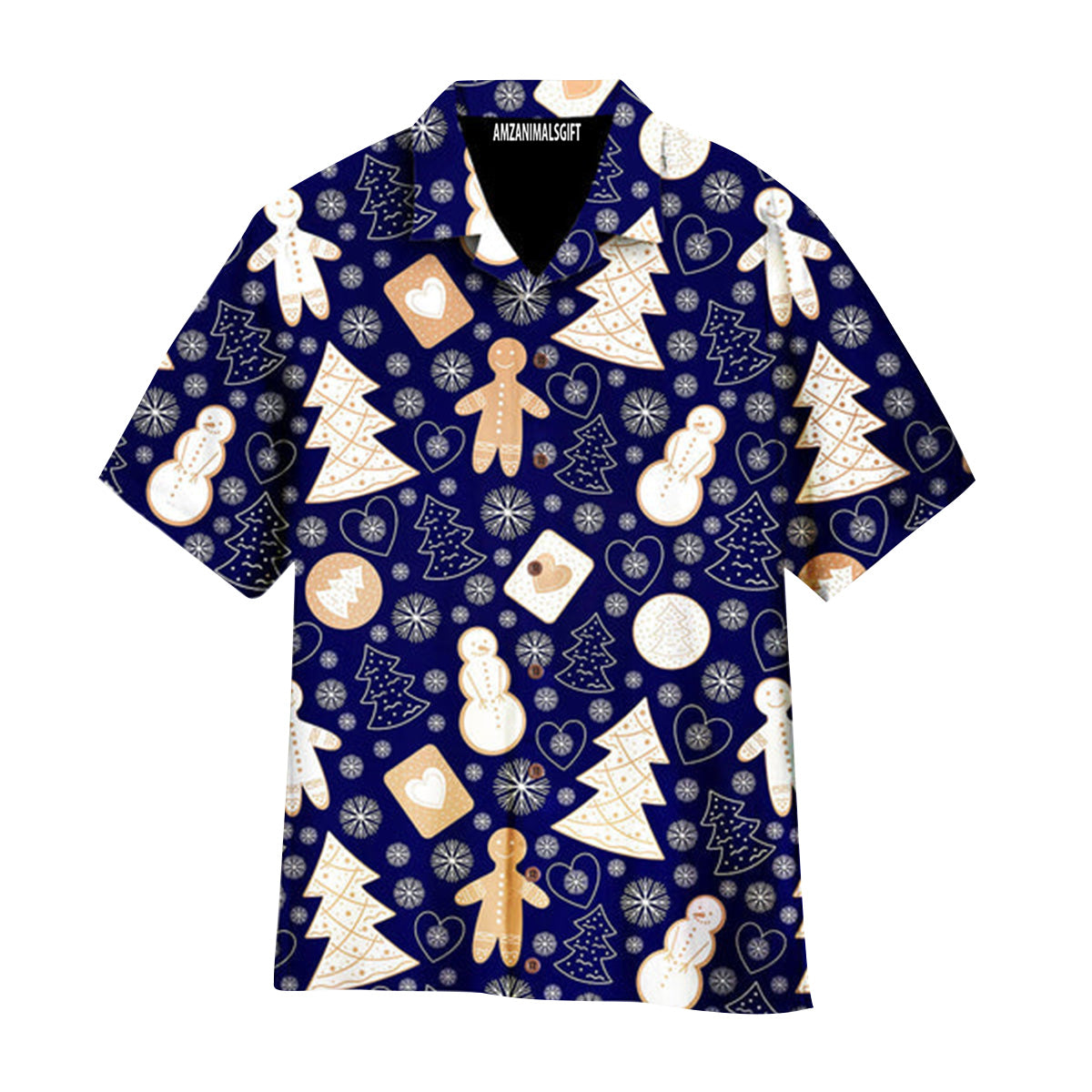 Christmas Gingerbread Snow Flakes Hawaiian Shirt, Perfect Outfit For Men And Women On Summer Tropical Hawaiian Gingerbread Lovers