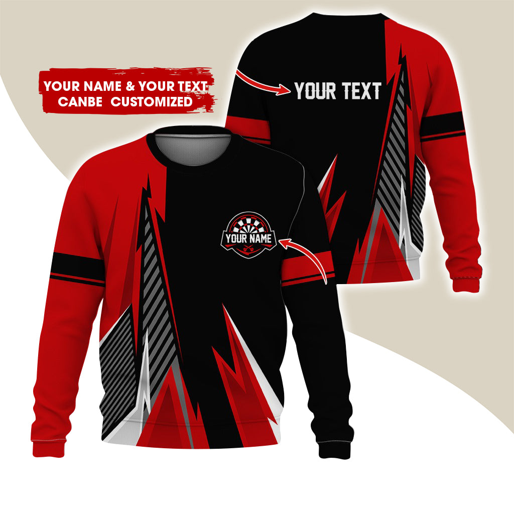 Customized Name & Text Darts Sweatshirt, Personalized Darts Play Sweatshirt For Men & Women - Gift For Darts Lovers, Darts Players