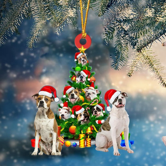 American Bulldog Acrylic Christmas Ornament, American Bulldog Christmas Tree & Gift Acrylic Ornament for Dog Lover, Christmas, New Year