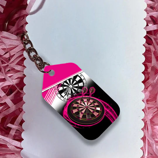 The Coolest Girls Throw Darts Pink Acrylic Keychain For Darts Players - Christmas Gift For Darts Lovers, Darts Team, Family, Friends