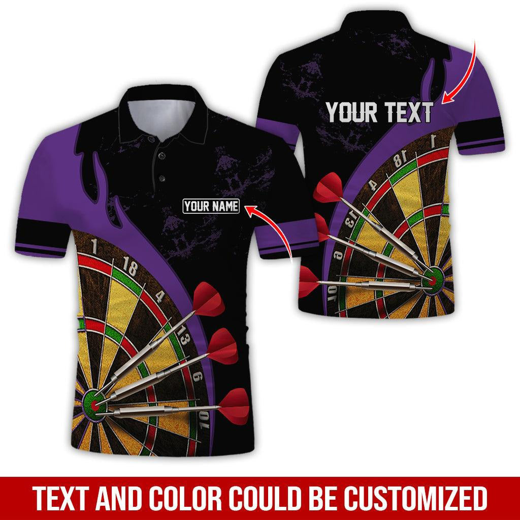 Customized Name & Text Darts Polo Shirt, Personalized Name Dartboard Uniforms Polo Shirt For Men - Perfect Gift For Darts Lovers, Darts Team Players