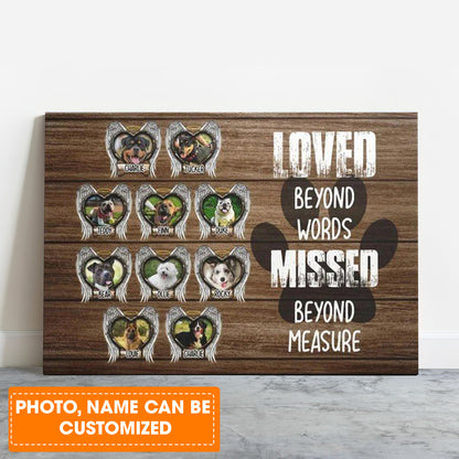 Custom Photo Dog Landscape Canvas, Pet Loss Gift, Personalized Dog Memorial Gifts, Dog Sympathy Wart Art - Memorial Gift For Dog Lovers, Pet Lovers