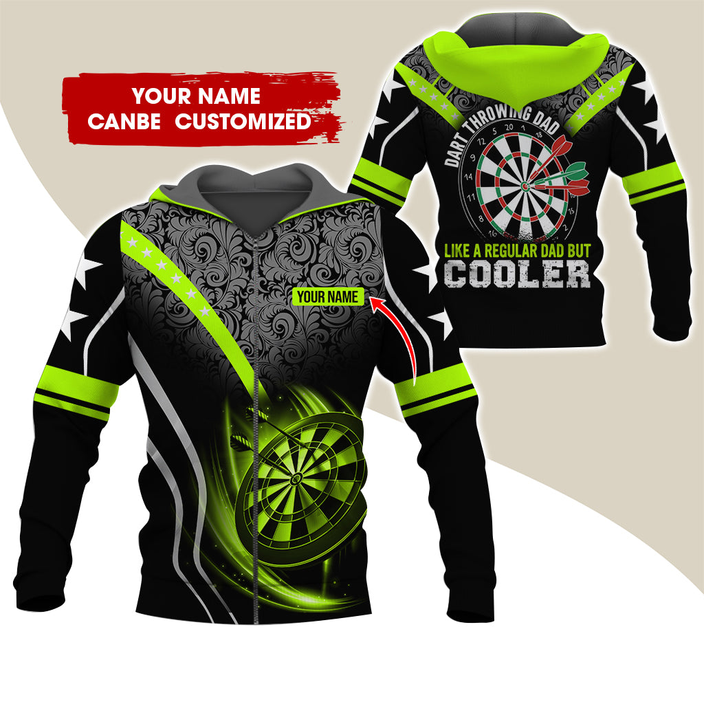 Custom Name Darts Premium Zip Hoodie, Personalized Dart Throwing Dad Cooler Zip Hoodie For Men & Women - Gift For Darts Lovers, Darts Players