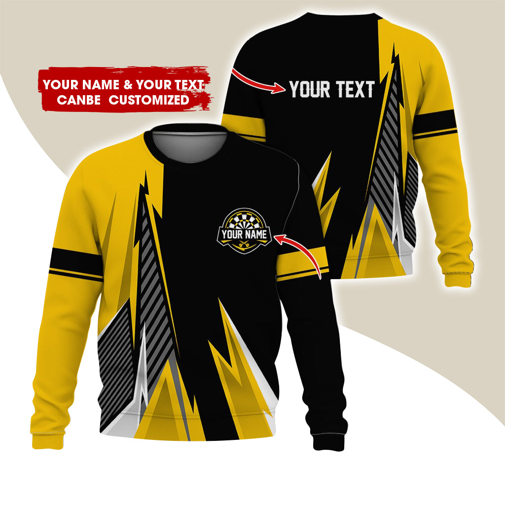 Customized Name & Text Darts Sweatshirt, Personalized Darts Play Sweatshirt For Men & Women - Gift For Darts Lovers, Darts Players