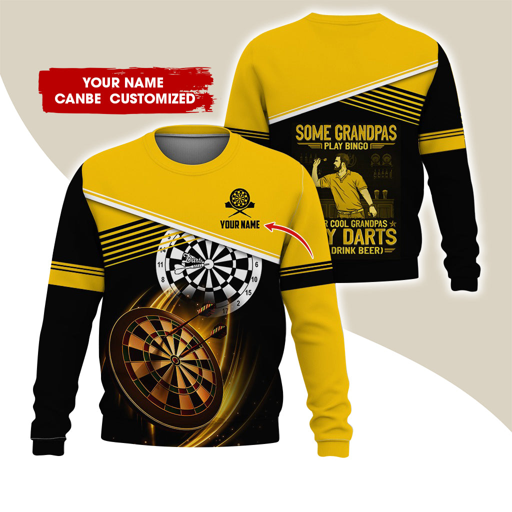 Customized Name & Text Darts Sweatshirt, Personalized Some Grandpas Play Bingo Sweatshirt For Men & Women - Gift For Darts Lovers, Darts Players