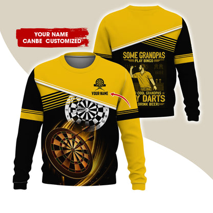 Customized Name & Text Darts Sweatshirt, Personalized Some Grandpas Play Bingo Sweatshirt For Men & Women - Gift For Darts Lovers, Darts Players