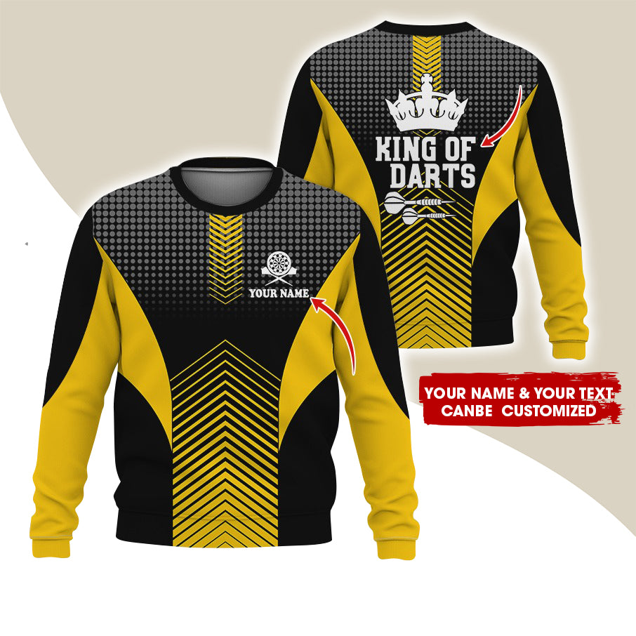 Customized Name & Text Darts Sweatshirt, Personalized King Of Darts Sweatshirt For Men & Women - Gift For Darts Lovers, Darts Players