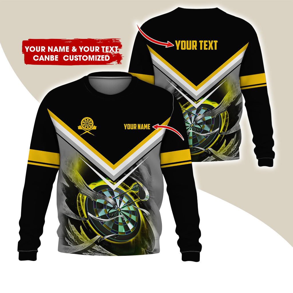Customized Name & Text Darts Sweatshirt, Personalized Darts Team Sweatshirt For Men & Women - Gift For Darts Lovers, Darts Players
