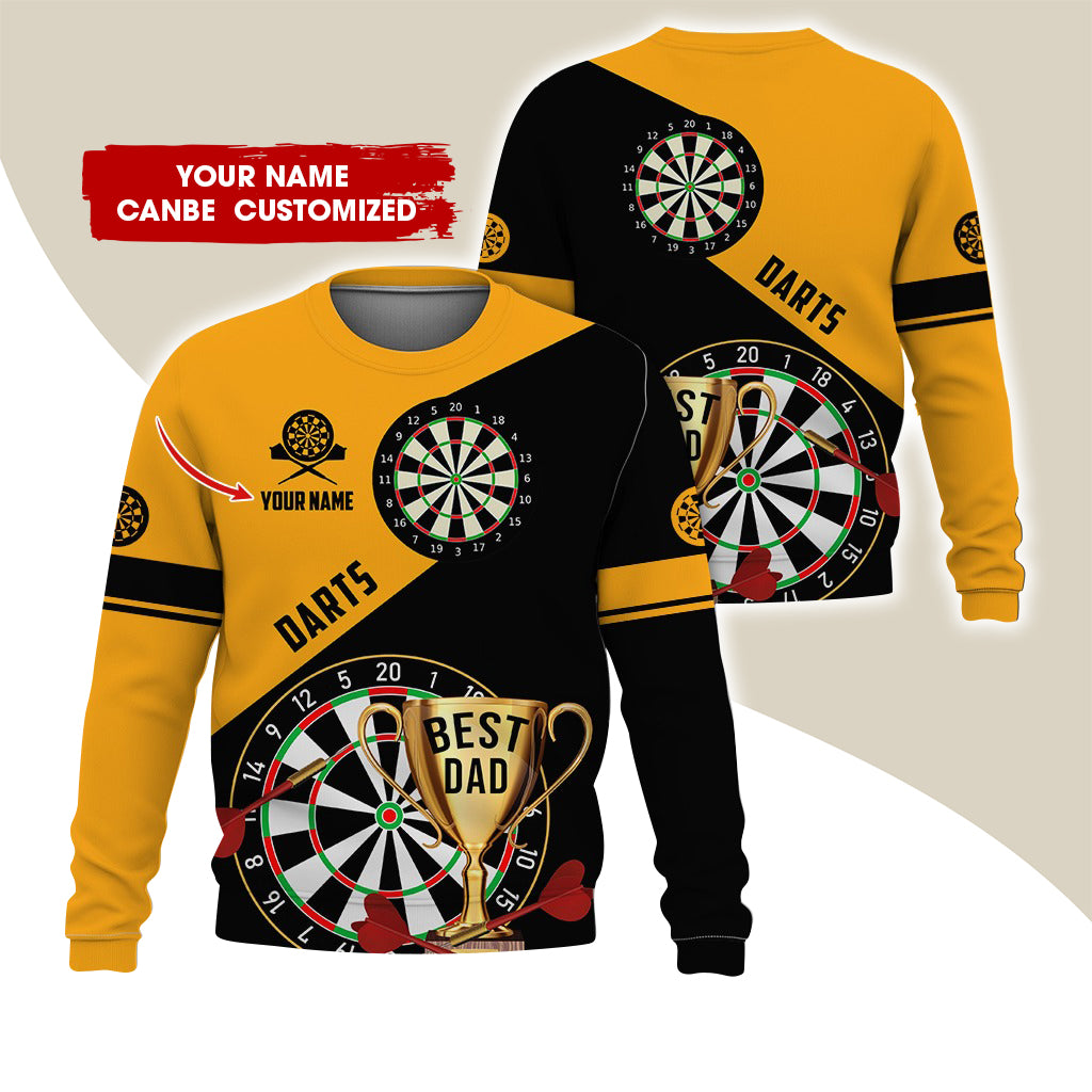 Customized Name Darts Sweatshirt, Personalized Best Dad Cup Champion Sweatshirt For Men & Women - Gift For Darts Lovers, Darts Players
