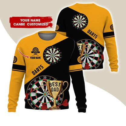 Customized Name Darts Sweatshirt, Personalized Best Dad Cup Champion Sweatshirt For Men & Women - Gift For Darts Lovers, Darts Players