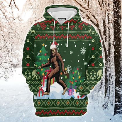 Bigfoot Xmas Premium Christmas Hoodie, Christmas Tree Unisex Hoodie For Men & Women - Perfect Gift For Christmas, Friends, Family