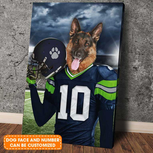 Seattle Fan Custom Pet Face Portrait Canvas - Pet Painting Portrait Canvas, Wall Art - Perfect Gift For The The Seattle Fan, Pet Lovers