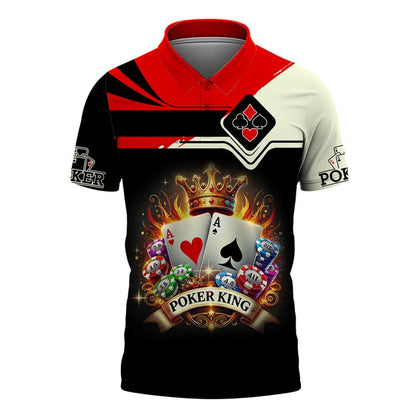 Customized Poker Shirt, Poker King Casino Black And Red Shirts, Perfect Outfit For Poker Players