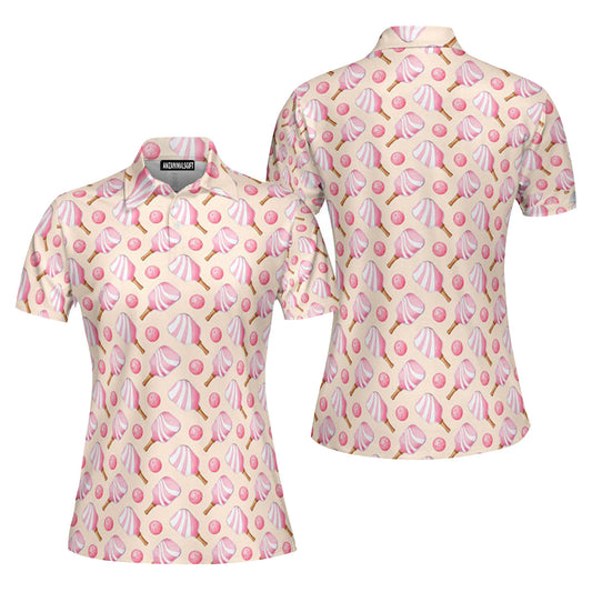 Pink Pickleball Paddles Women Polo Shirt, Perfect Outfit For Women On Summer Pickleball Players Pickleball Lovers