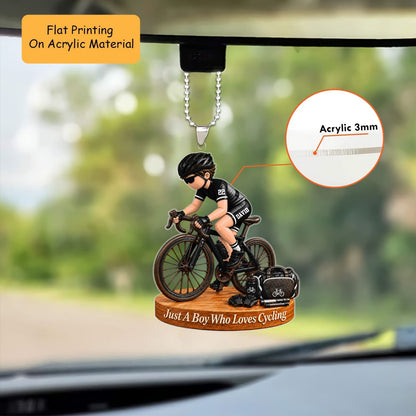 Personalized Cycling Christmas Flat Printed Acrylic Ornament, Road Biking Action Setup, Custom Ornament Christmas Gift, Keychain Cycling, Car Ornament Cycling