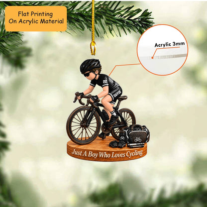 Personalized Cycling Christmas Flat Printed Acrylic Ornament, Road Biking Action Setup, Custom Ornament Christmas Gift, Keychain Cycling, Car Ornament Cycling