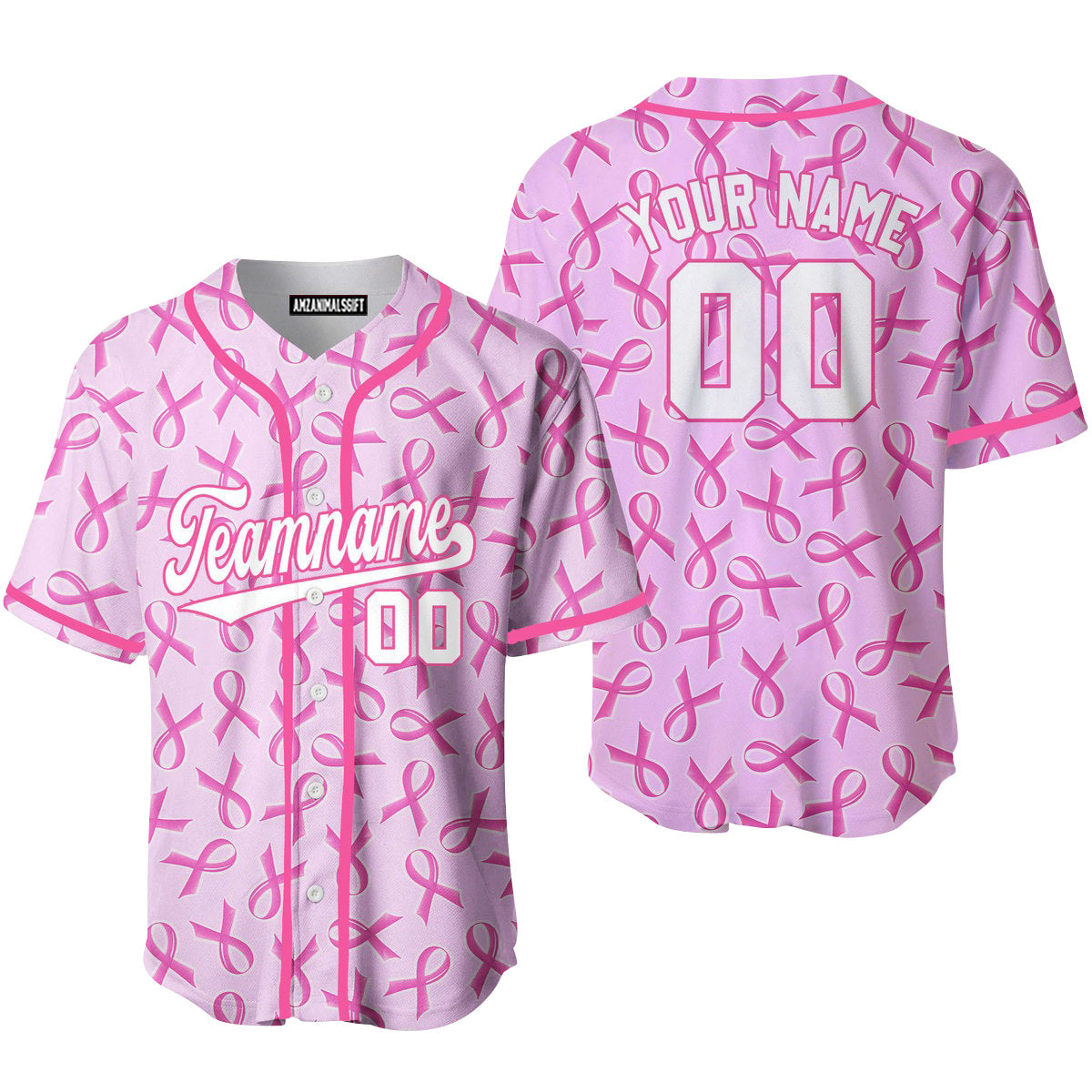 Custom Pink Ribbon Breast Cancer Baseball Jersey, Perfect Outfit For Men And Women On Breast Cancer Survivors Baseball Team Baseball Fans