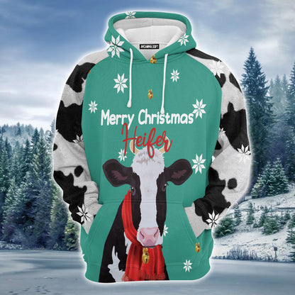 Cow Xmas Premium Christmas Hoodie, Cow Merry Christmas Heifer Unisex Hoodie For Men & Women - Perfect Gift For Christmas, Friends, Family