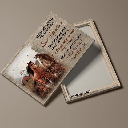 Horse Premium Wrapped Landscape Canvas - Beautiful Horse, Countryside Painting, Windmill, I Had You And You Had Me - Gift For  Horse Lovers