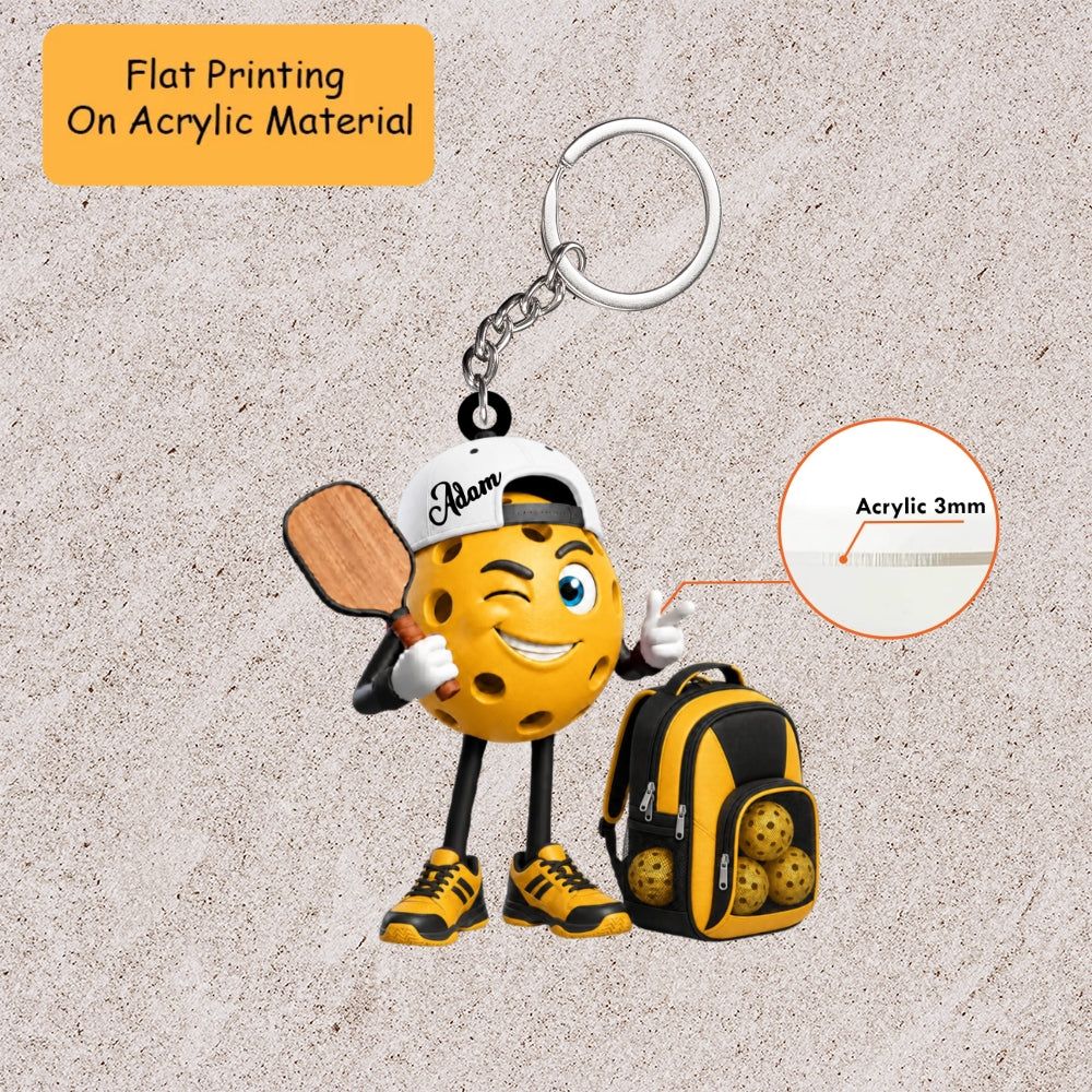 Personalized Christmas Pickleball Ornament, Pickleball Ball Player, Custom Ornament Christmas Gift, Keychain Pickleball Christmas, Car Ornament Pickleball Christmas