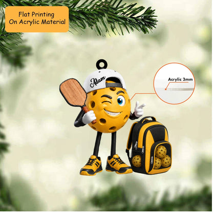Personalized Christmas Pickleball Ornament, Pickleball Ball Player, Custom Ornament Christmas Gift, Keychain Pickleball Christmas, Car Ornament Pickleball Christmas