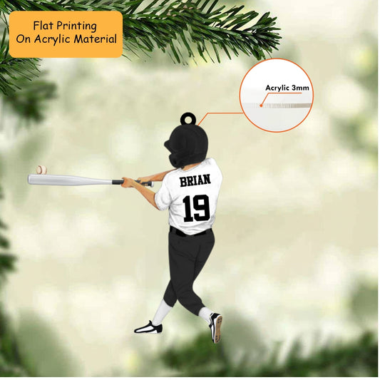 Personalized Baseball Christmas Ornament, Baseball Boy Acrylic, Custom Christmas Ornament Gift, Keychain Baseball, Car Ornament Baseball