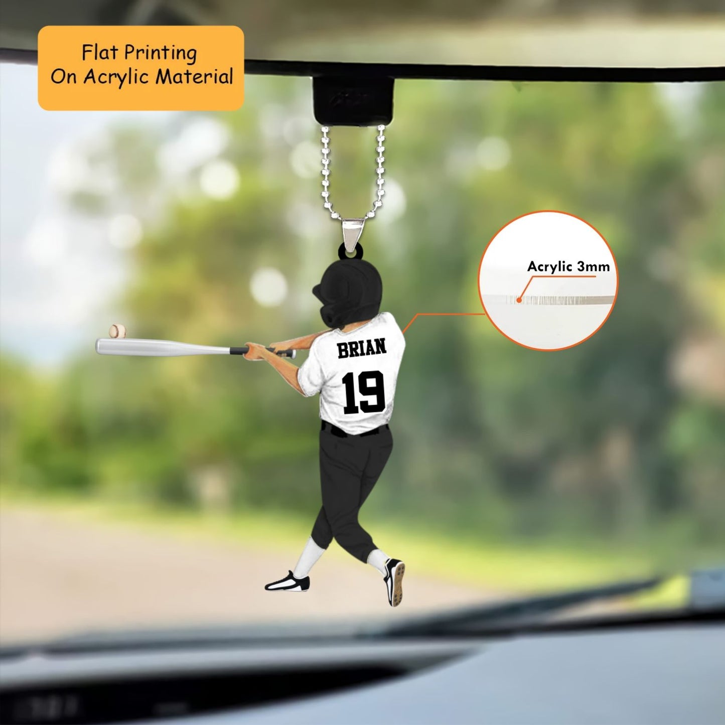 Personalized Baseball Christmas Ornament, Baseball Boy Acrylic, Custom Christmas Ornament Gift, Keychain Baseball, Car Ornament Baseball