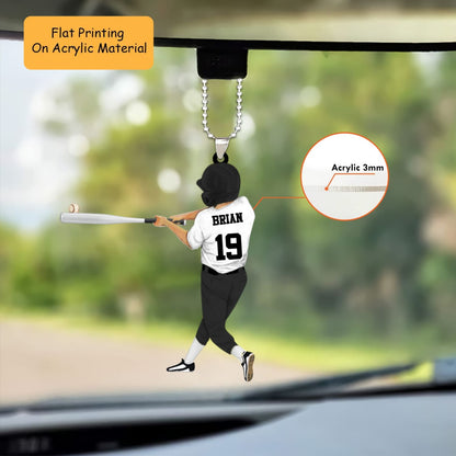 Personalized Baseball Christmas Ornament, Baseball Boy Acrylic, Custom Christmas Ornament Gift, Keychain Baseball, Car Ornament Baseball