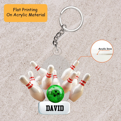 Personalized Bowling Ball Ornament, Bowling Christmas Keychain, Car Ornament, Christmas Ornament Gifts