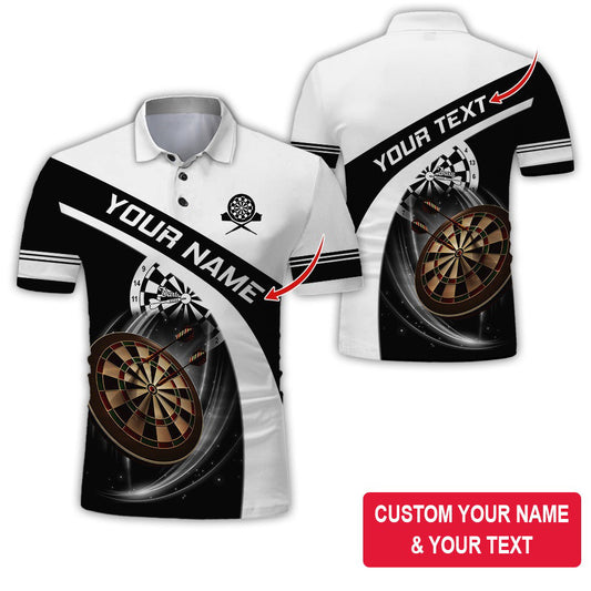 Customized Name & Text Darts Polo Shirt, Dartboard Play Personalized Name Darts Team Polo Shirt For Men - Perfect Gift For Darts Lovers, Darts Players