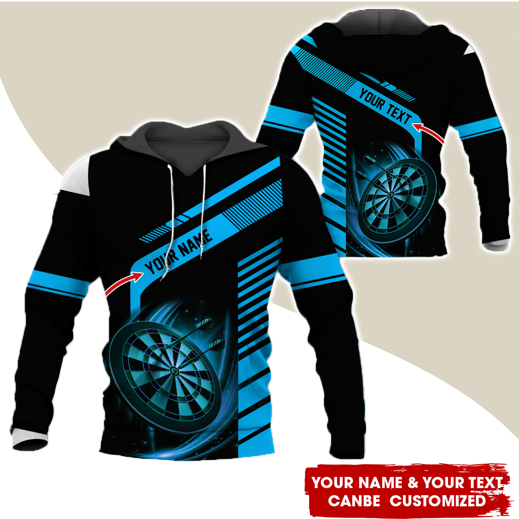 Customized Name & Text Darts Premium Hoodie, Throw Your Dart And Let It Fly, Perfect Gift For Darts Lovers, Friend, Family