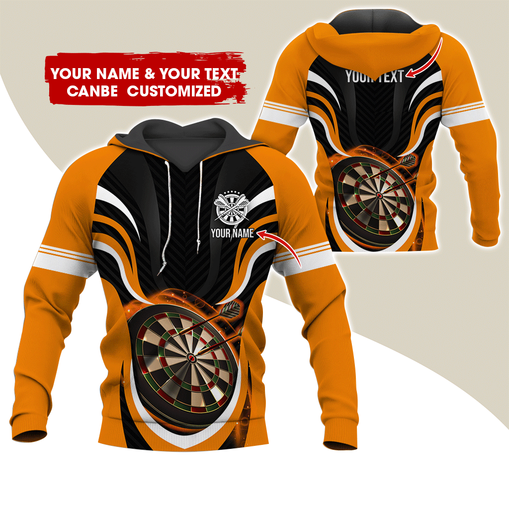 Customized Name & Text Darts Premium Hoodie, Plaid And Wavy Pattern Darts Hoodie For Men & Women - Gift For Darts Lovers, Darts Players
