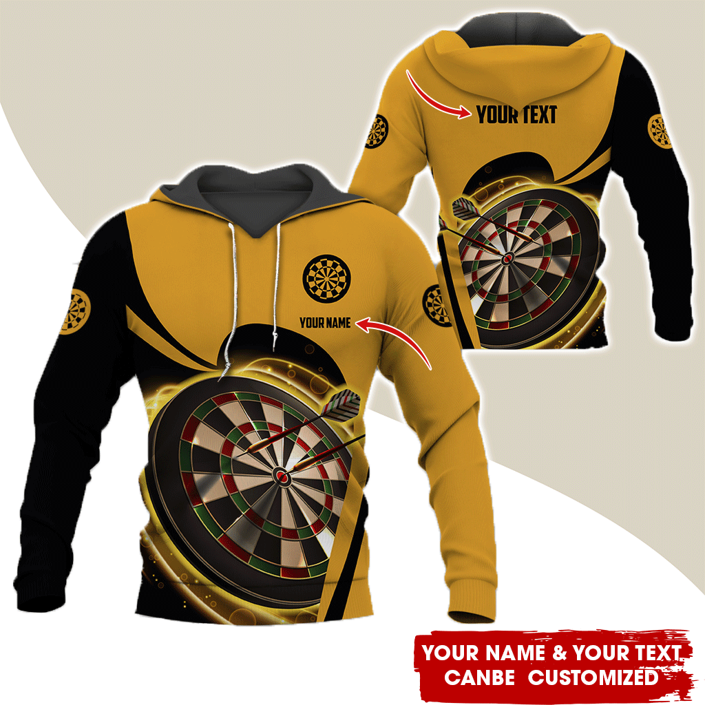 Personalized Darts Premium Hoodie, Yellow Dartboards Pattern Hoodie, Perfect Gift For Darts Lovers, Darts Player