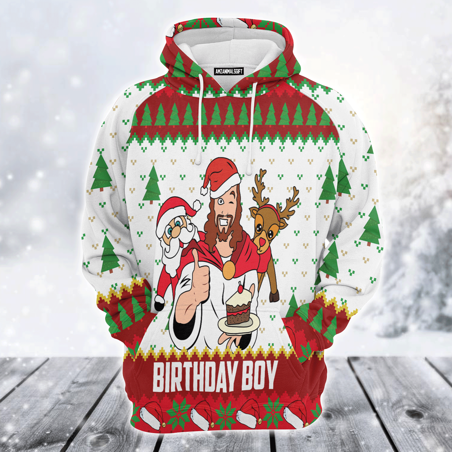 Jesus Premium Christmas Hoodie, Jesus Birthday Boy Christmas Unisex Hoodie For Men & Women - Perfect Gift For Christmas, Friends, Family