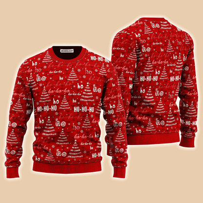 Christmas Tree Snowflakes Red Sweater, Ugly Sweater For Men & Women, Perfect Outfit For Christmas New Year Autumn Winter