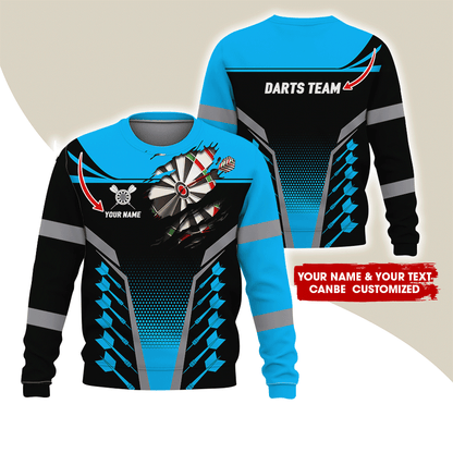 Customized Darts Sweatshirt, Personalized Name & Text Sweatshirt For Darts Player, Perfect Gift For Darts Lovers, Friend, Family