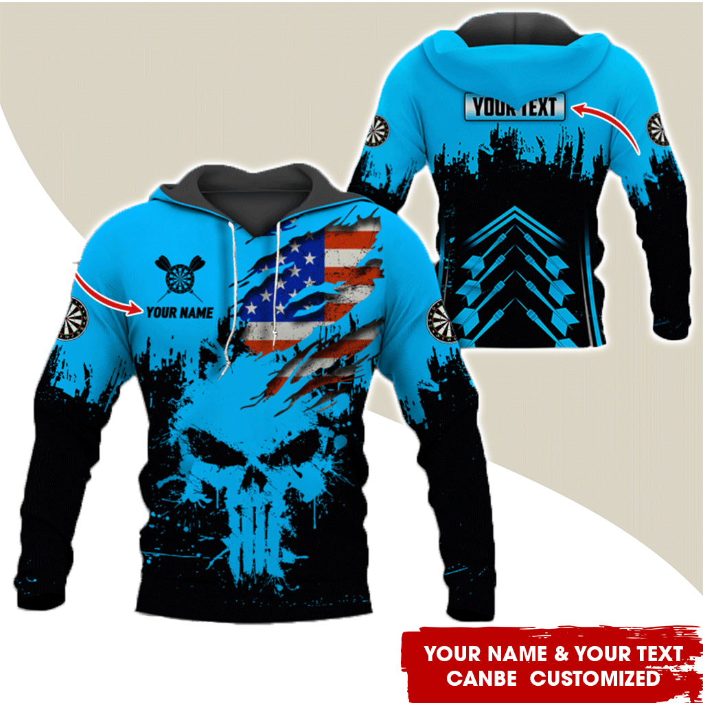Customized Name & Text Darts Premium Hoodie, Custom National Flag Darts Hoodie For Men & Women, Perfect Gift For Darts Lovers, Darts Player