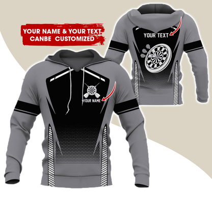 Customized Name Darts Premium Hoodie, Dartboards Pattern Darts Hoodie For Darst Player - Gift For Darts Lovers, Friend, Family