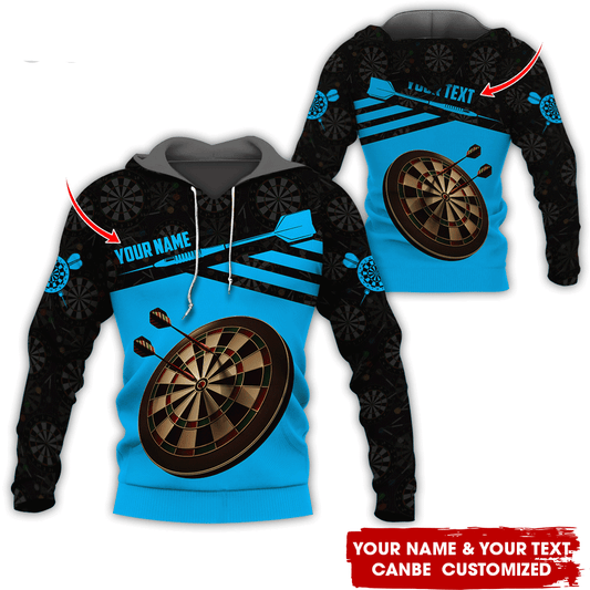 Customized Name Darts Premium Hoodie, Custom Name Darts Hoodie With Darts Pattern - Gift For Darts Lovers, Friend, Family