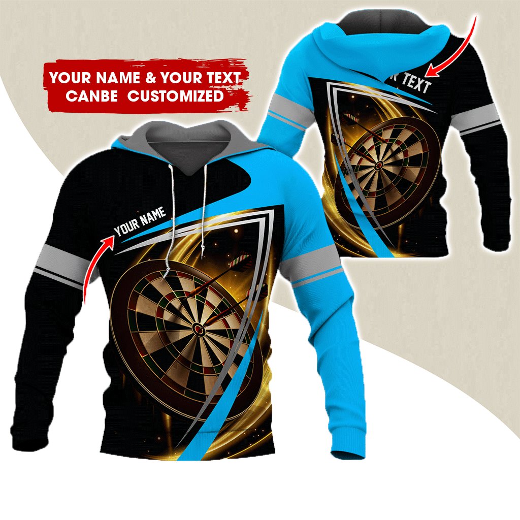 Customized Name & Text Darts Premium Hoodie, Dartboard Pattern Hoodie For Men & Women - Gift For Darts Lovers, Friend, Family