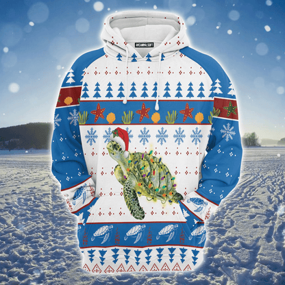 Turtle Wine Premium Christmas Hoodie, Sea Turtle Christmas Unisex Hoodie For Men & Women - Perfect Gift For Christmas, Turtle Lover