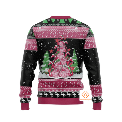 Pink Flamingo Christmas Sweater Merry Flocking Christmas, Ugly Sweater For Men & Women, Perfect Outfit For Christmas New Year Autumn Winter