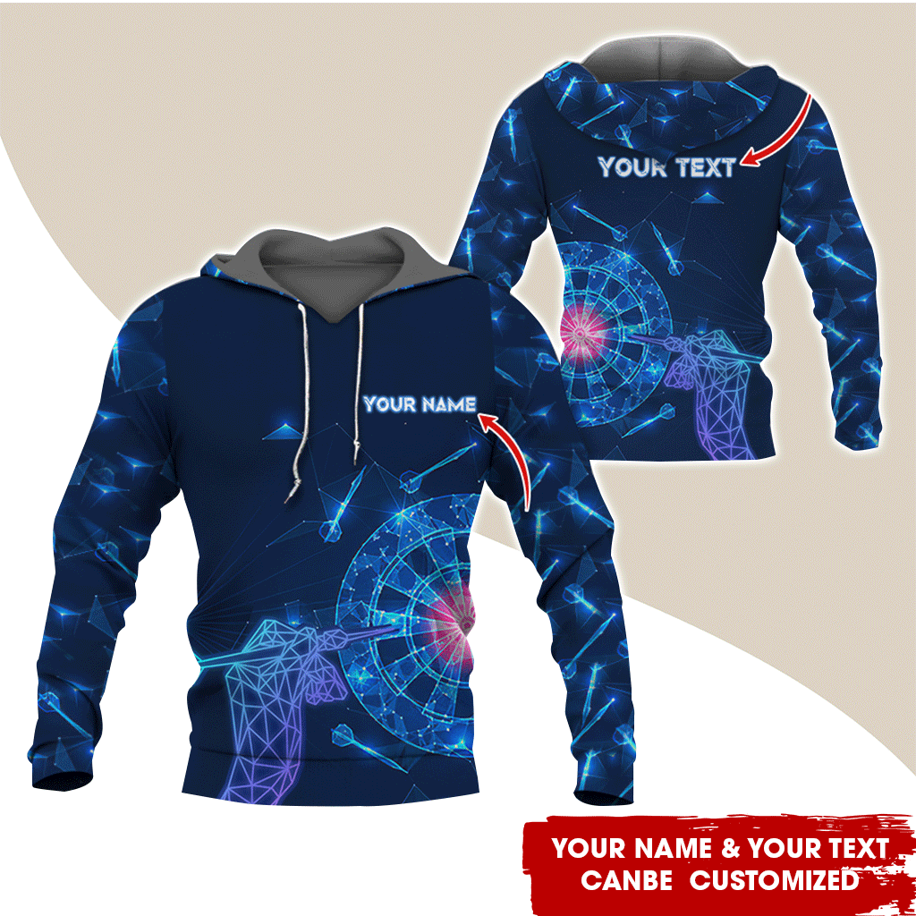 Personalized Technology Abstract Darts Premium Hoodie, Customized Name & Text Darts Hoodie, Perfect Gift For Darts Lovers, Darts Player