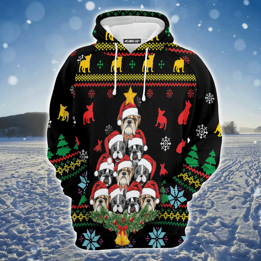 French Bulldog Premium Christmas Hoodie, French Bulldog Christmas Tree Unisex Hoodie For Men & Women - Perfect Gift For Christmas, Dog Lover