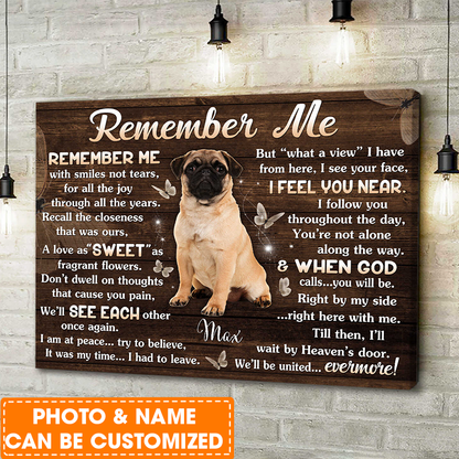 Personalized Dog Landscape Canvas, Remember Canvas, Memorial Gifts Sayings For Loss Of Pet Dog Canvas, Perfect Gift For Dog Lovers, Friends, Family