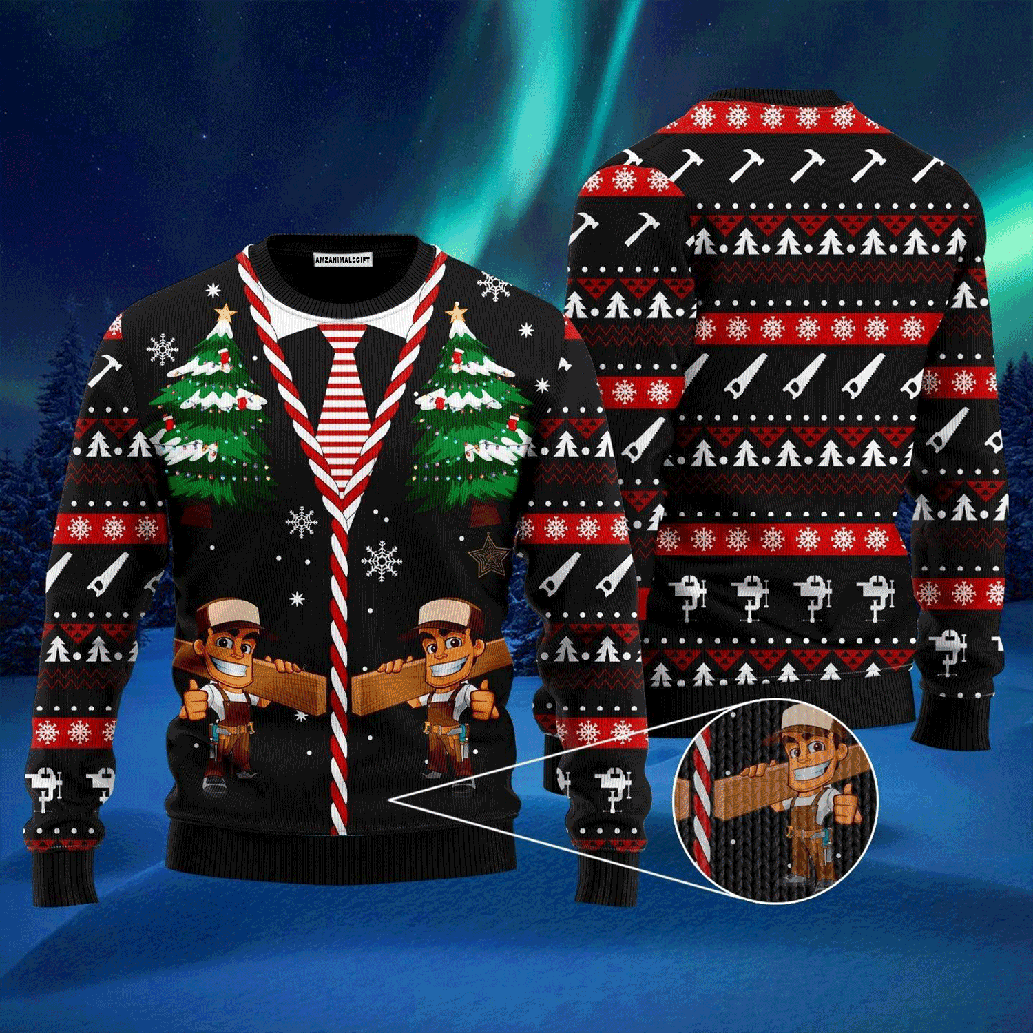 Carpenter Sweater Christmas - Cute Christmas Pattern Sweater For Men & Women, Perfect Outfit For Christmas New Year Autumn Winter