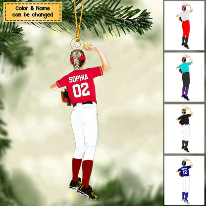 Custom Solfball Players Christmas Acrylic Ornament Gift For, Daughter, Solfball Lovers - Gift For Baseball Fans