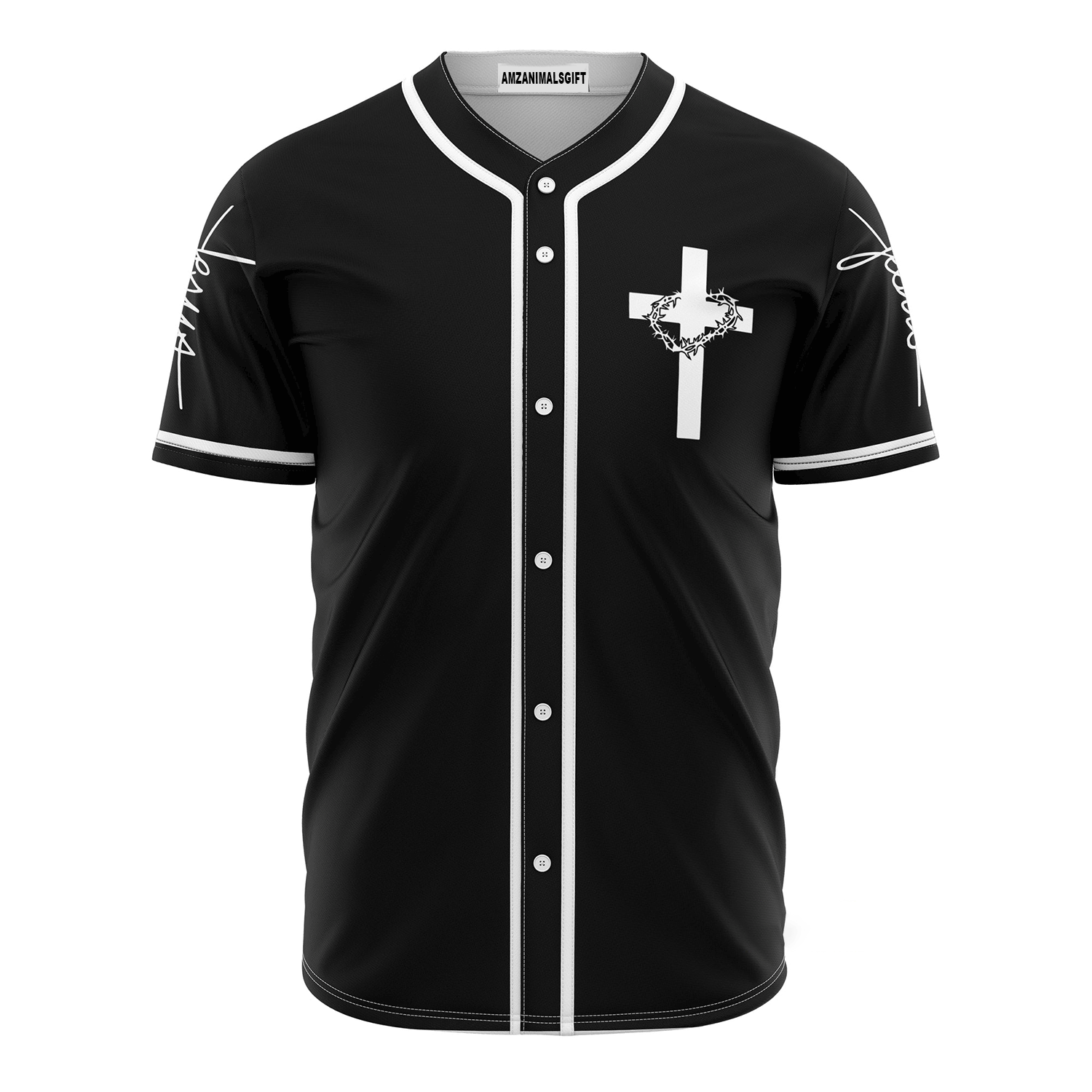 Personalized Jesus Baseball Jersey Shirt - Cross, God Baseball Jersey Shirt For Christians