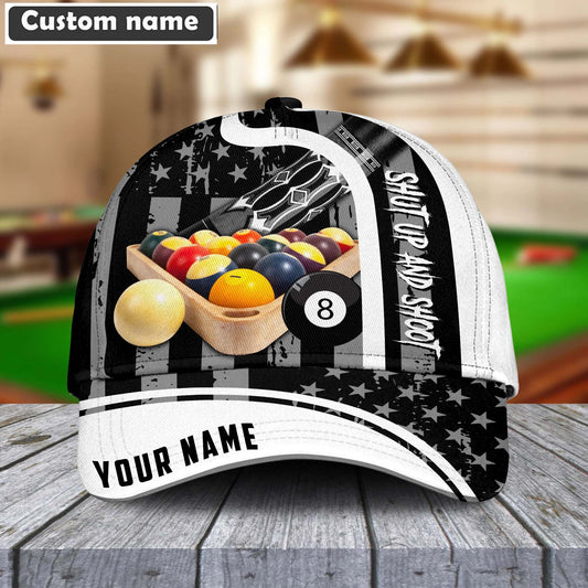 Customized Billiard Cap, Billiard Pool Flag Personalized Name Hats, Best Billiard Pool Hat For Billiard Players